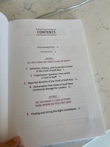 a page listing out the content of the book